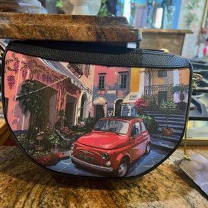 MACRI NWT Small Bag Handbag Made in Naples, Italy Leather Italy Scene